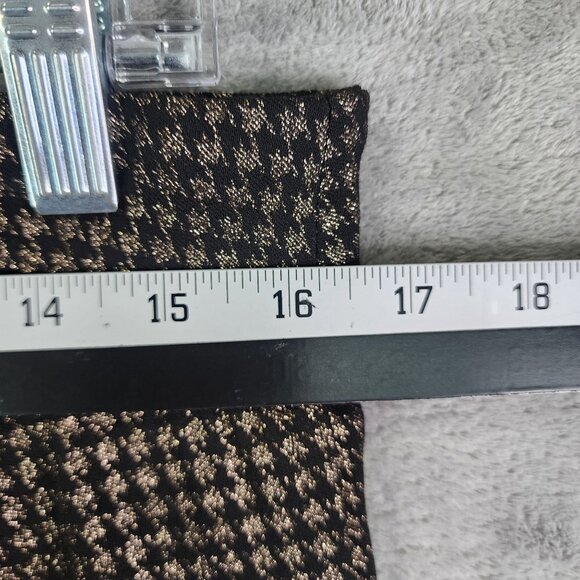 Womens Rachel Zoe Black & Metallic Gold Houndstooth Pants Career Straight 14 - Picture 8 of 12